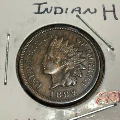 1889 Indian Head Penny Re-Punched Date Error