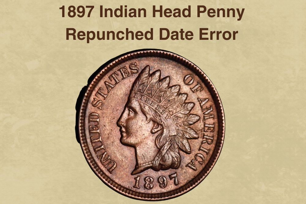 1897 Indian Head Penny Repunched Date Error