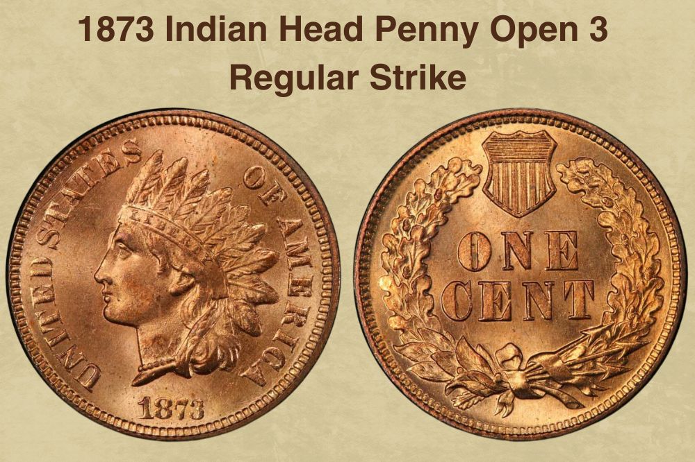 1873 Indian Head Penny Open 3 Regular Strike