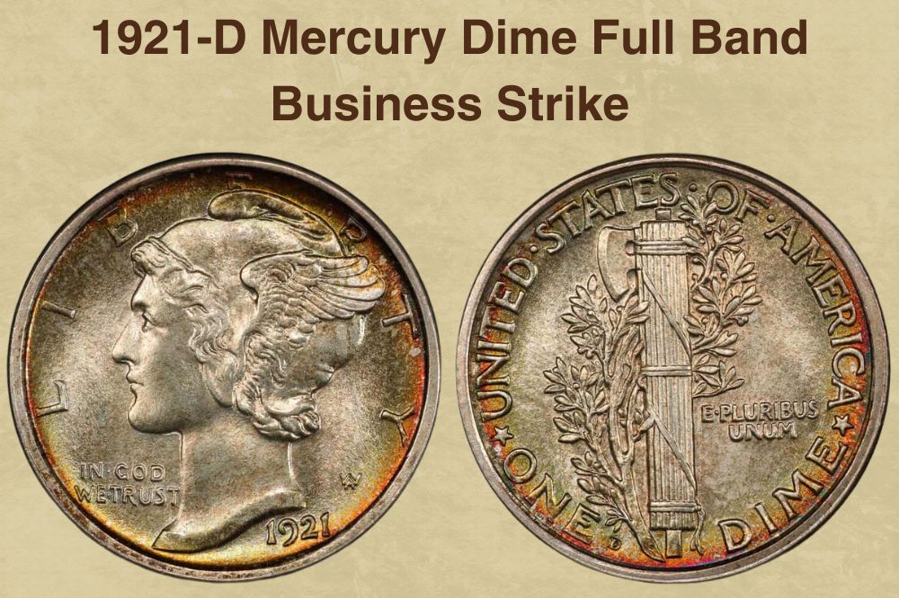 1921-D Mercury Dime Full Band Business Strike