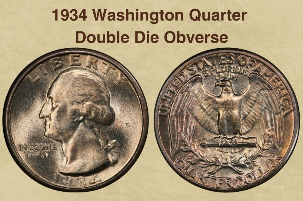 1934 Washington Quarter Double Die Obverse