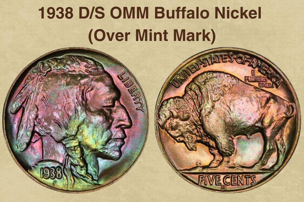 1938 D/S OMM Buffalo Nickel (Over Mint Mark)
