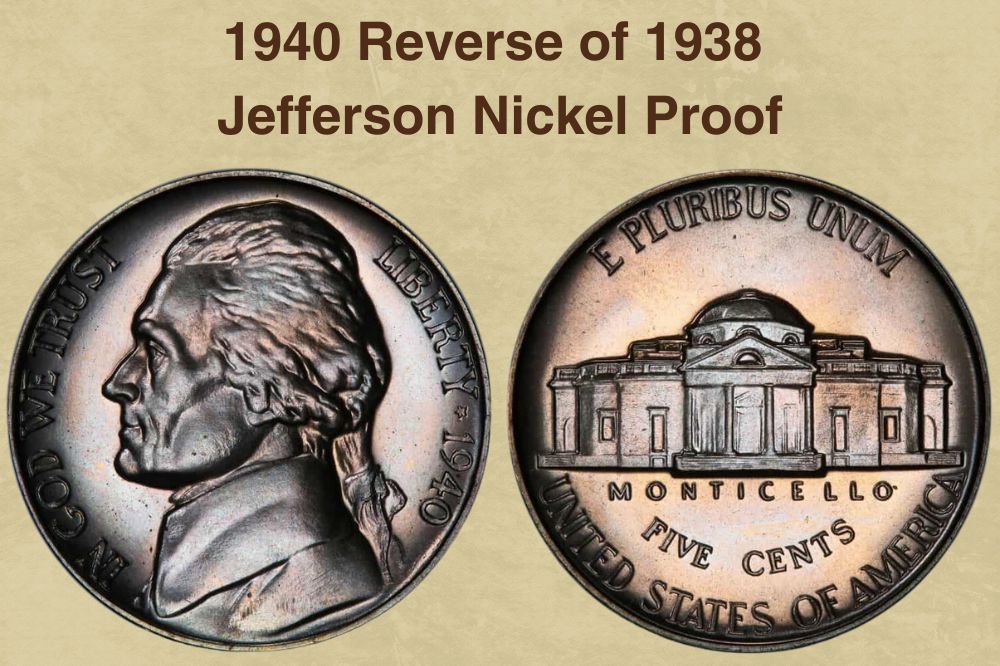 1940 Reverse of 1938 Jefferson Nickel Proof