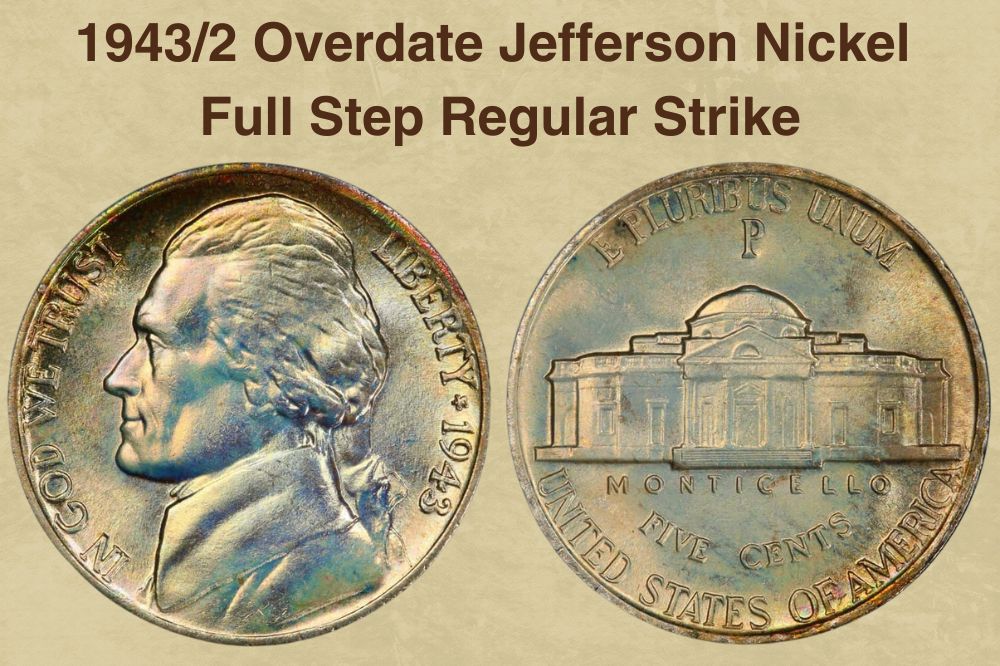 1943/2 Overdate Jefferson Nickel Full Step Regular Strike