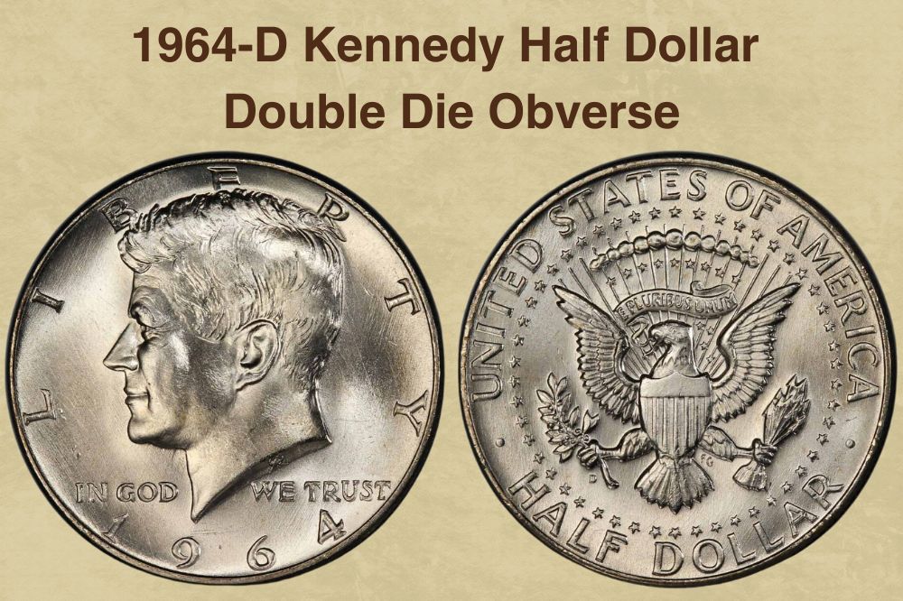 1964-D Kennedy Half Dollar Double Die Obverse