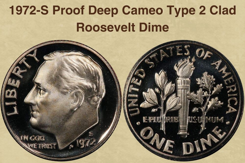 1972-S Proof Deep Cameo Type 2 Clad Roosevelt Dime