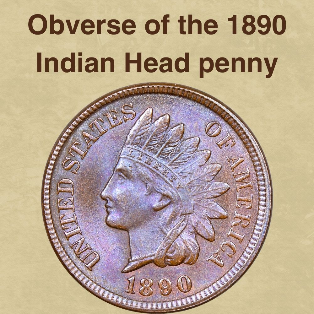 The obverse of the 1890 Indian Head penny