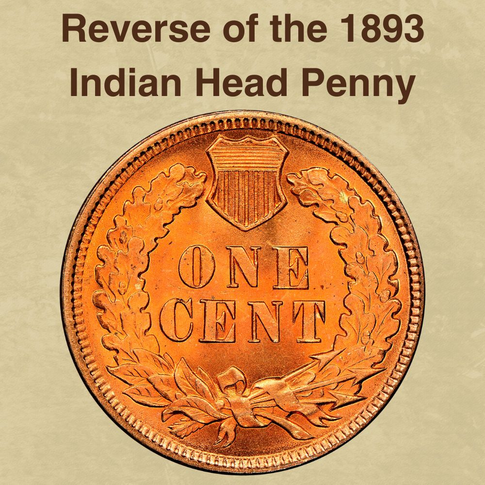 The reverse of the 1893 Indian Head Penny