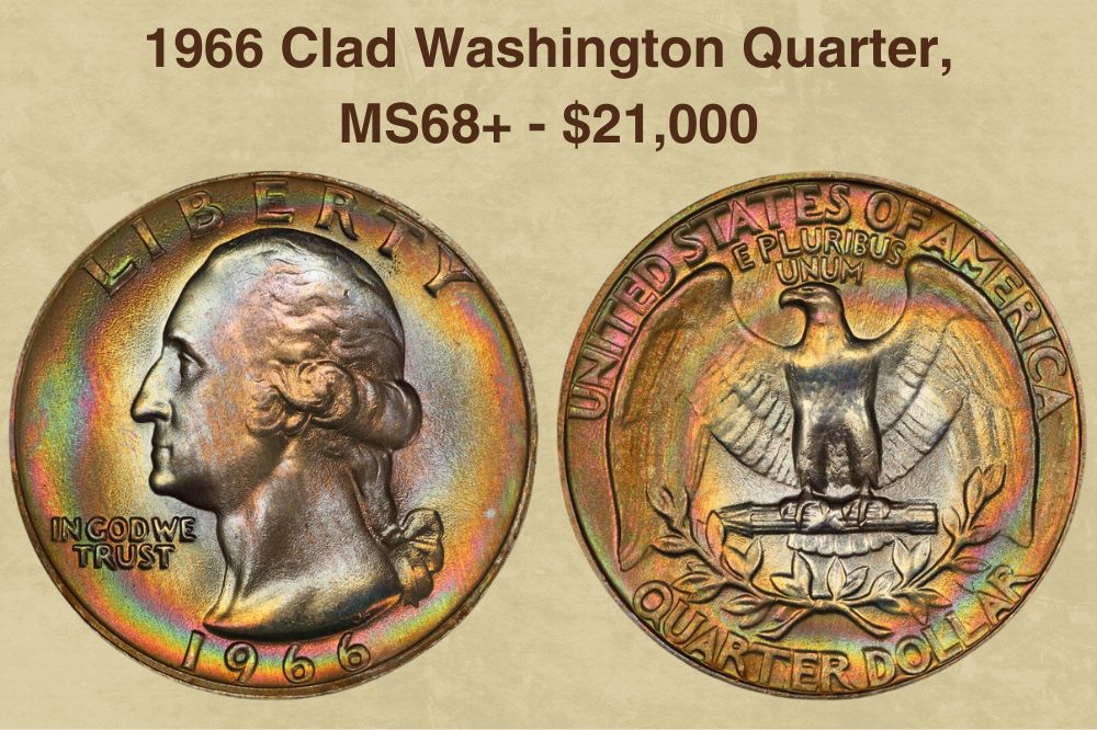 1966 Clad Washington Quarter, MS68+  - $21,000